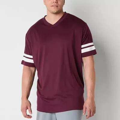 Xersion Mesh Mens V Neck Short Sleeve Quick Dry Active Big And Tall T-shirt In Red