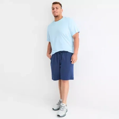 Xersion Cotton Fleece Mens 9" Big And Tall Workout Shorts In Blue
