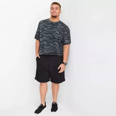 Xersion Cotton Fleece Mens 9" Big And Tall Workout Shorts In Black