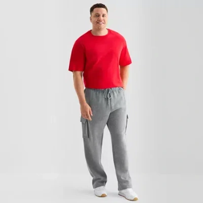 Xersion Quick Dry Cotton Fleece Mens Regular Fit Big And Tall Active Cargo Pant In Gray