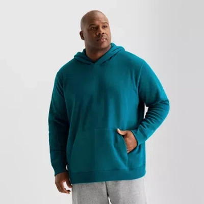Xersion Quick Dry Cotton Blend Fleece Mens Long Sleeve Fleece Active Big And Tall Hoodie In Green