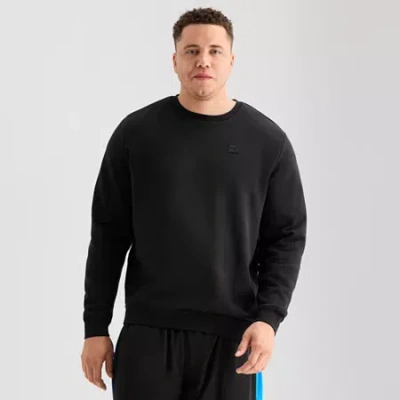 Puma Mens Crew Neck Long Sleeve Big And Tall Sweatshirt In Black