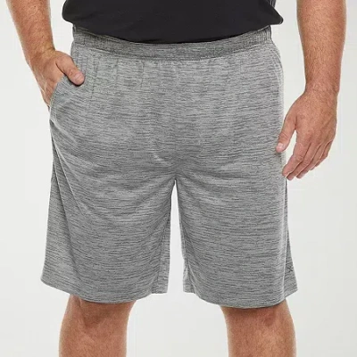 Xersion Everair Mens 9" Mid Rise Big And Tall Quick Dry Workout Shorts In Gray