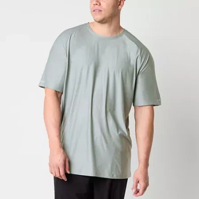 Xersion Activated Cooling Mens Crew Neck Short Sleeve Quick Dry Active Big And Tall T-shirt In Gray