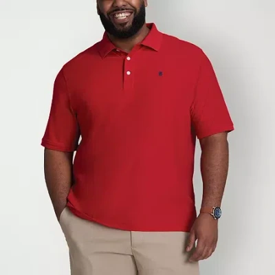 Izod Advantage Performance Big And Tall Mens Classic Fit Short Sleeve Polo Shirt In Red