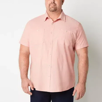 Mutual Weave Mens Short Sleeve Classic Fit Big And Tall Button-down Shirt In Multi