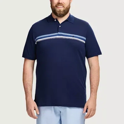 Izod Advantage Performance Big And Tall Mens Regular Fit Short Sleeve Polo Shirt In Blue