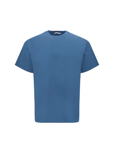 Givenchy Men Cotton T-shirt With Logo Patch In Blue