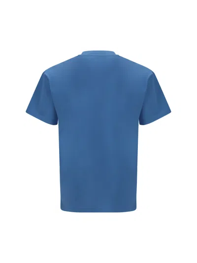 Givenchy Men Cotton T-shirt With Logo Patch In Blue