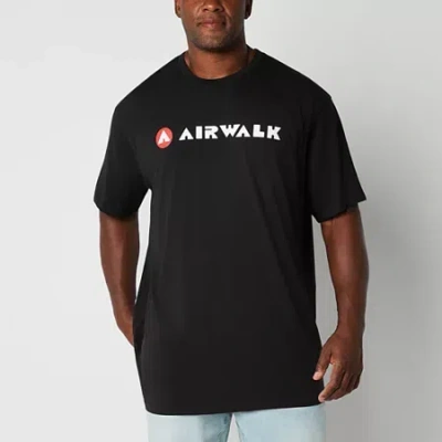Airwalk Mens Crew Neck Short Sleeve Regular Fit Big And Tall Graphic T-shirt In Black