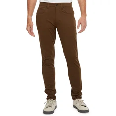 Stylus 5 Pocket Mens Skinny Fit Flat Front Pant In Brown