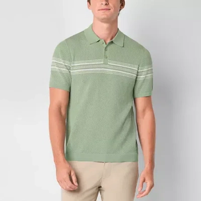 Stylus Mens Short Sleeve Pullover Sweater In Green