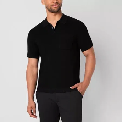 Stylus Mens Short Sleeve Pullover Sweater In Black