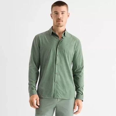 Stylus Mens Long Sleeve Regular Fit Button-down Shirt In Green