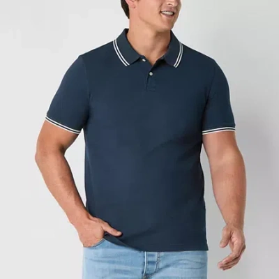 Arizona Mens Big And Tall Short Sleeve Tipped Polo In Multi