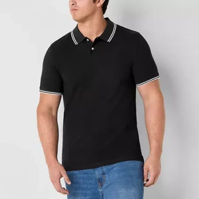 Arizona Mens Big And Tall Short Sleeve Tipped Polo In Multi