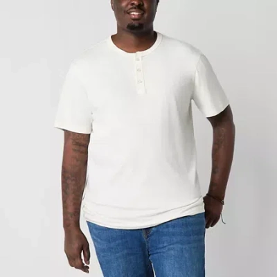 Arizona Mens Big And Tall Short Sleeve Henley In Multi