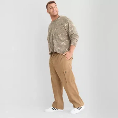 Arizona Mens Adjustable Waist Loose Fit Big And Tall Cargo Pant In Brown