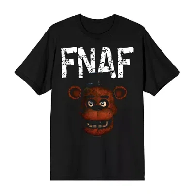Novelty Mens Crew Neck Short Sleeve Relaxed Fit Freddy Graphic T-shirt In Black