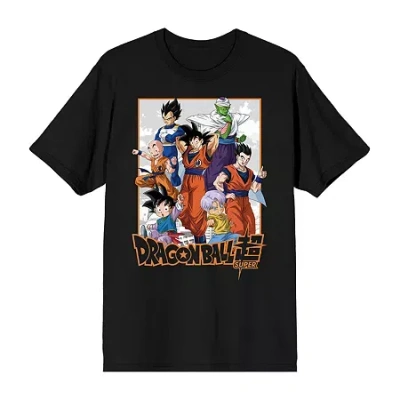 Novelty Mens Crew Neck Short Sleeve Relaxed Fit Dragon Ball Z Graphic T-shirt In Black