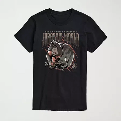 Hybrid Tees Mens Crew Neck Short Sleeve Regular Fit Jurassic World Big And Tall Graphic T-shirt In Black