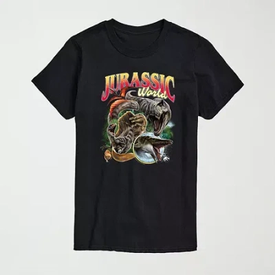 Hybrid Tees Mens Crew Neck Short Sleeve Regular Fit Jurassic World Big And Tall Graphic T-shirt In Black