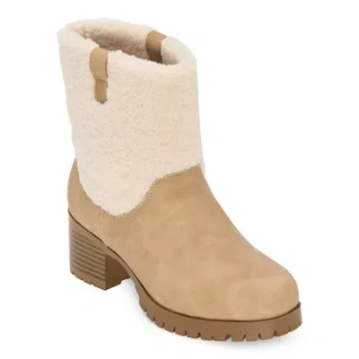 Thereabouts Little & Big Kid Girls Sawyer Stacked Heel Booties In Sand