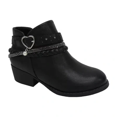 Pop Big Kid Girls Patty Block Heel Booties In Black