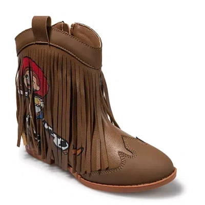 Ground Up Little & Big Kid Girls Toy Story Jessie Flat Heel Cowboy Boots In Brown