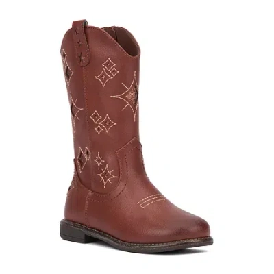 Olivia Miller Toddler Girls Block Heel Cowboy Boots In Brown