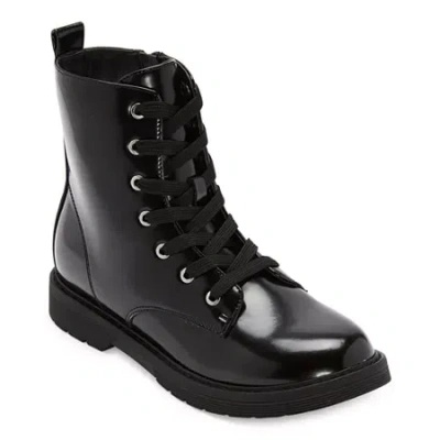 Thereabouts Little & Big Kid Girls Reese Flat Heel Combat Boots In Black