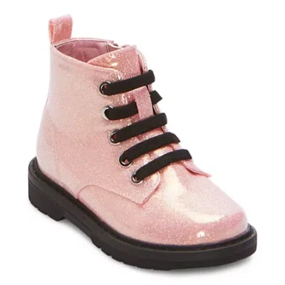 Thereabouts Toddler Girls Lil Reese Flat Heel Combat Boots In Pink