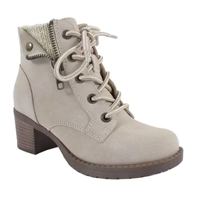 Pop Little & Big Kid Girls Venti Block Heel Lace Up Boots In Nude