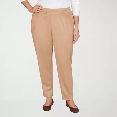 Hearts Of Palm Womens Plus Slim Mid Rise Pull-on Pant In Sand