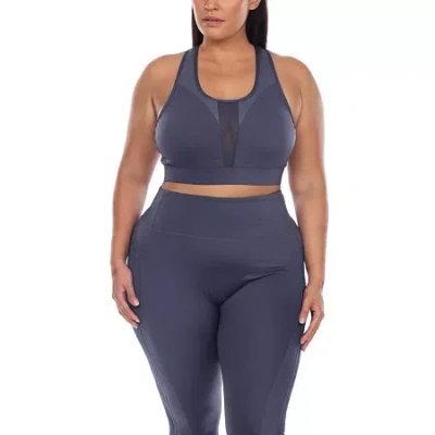 White Mark Womens High Support Sports Bra Ps18580 In Blue