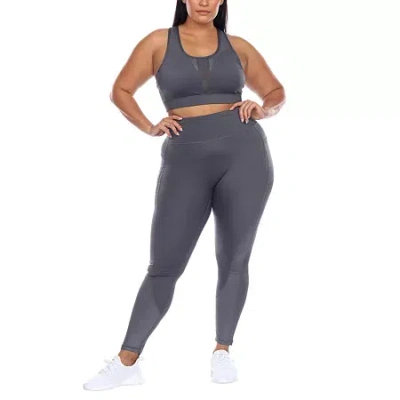 White Mark Plus Legging Set In Black