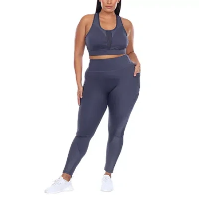 White Mark Plus Legging Set In Blue