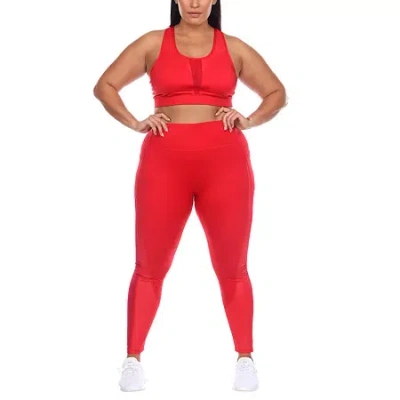 White Mark Plus Legging Set In Red