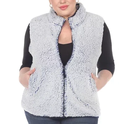 White Mark Womens Plus Sleeveless Vest In Blue