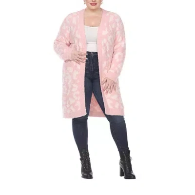 White Mark Womens Plus Midweight Coat In Pink