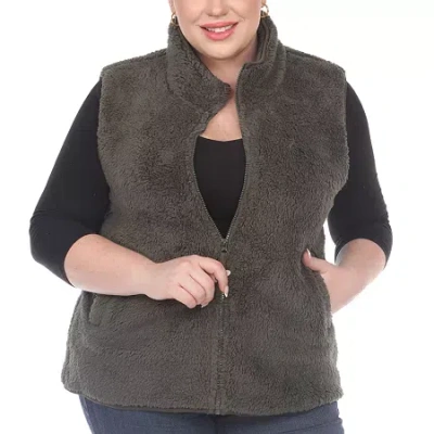 White Mark Womens Plus Sleeveless Vest In Green