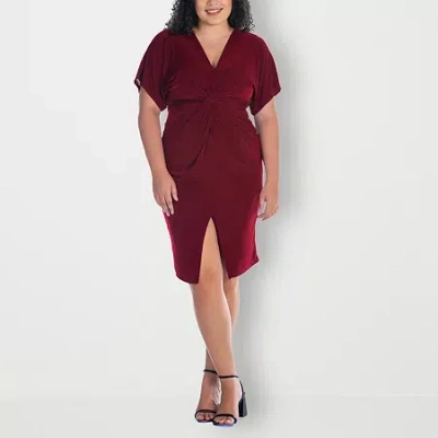 24seven Comfort Apparel Womens Plus Sleeveless Casual Bodycon Dress In Brown