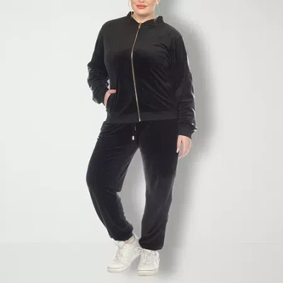 White Mark 2-pc. Track Suit Plus In Black