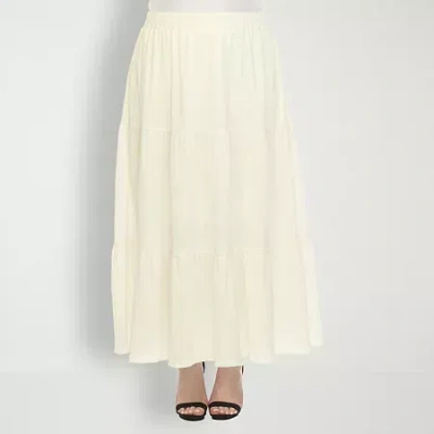 White Mark Womens Plus Maxi Skirt In White