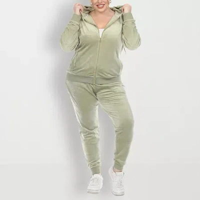 White Mark 2-pc. Track Suit Plus In Green