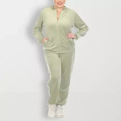 White Mark 2-pc. Track Suit Plus In Green
