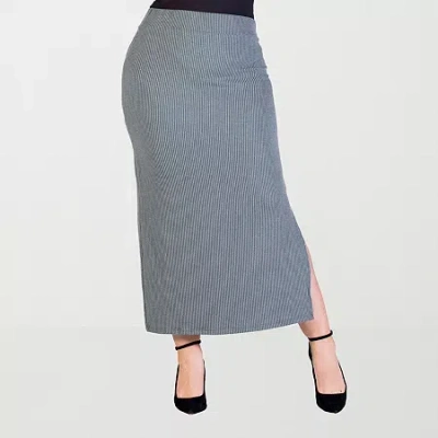 24seven Comfort Apparel Womens Plus Maxi Skirt In Green