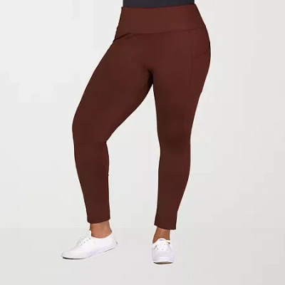 24seven Comfort Apparel Womens Plus Yoga Pant In Brown