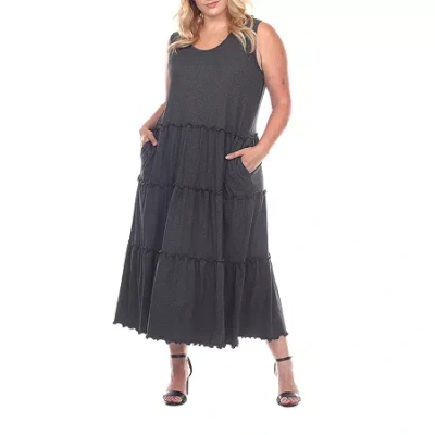 White Mark Womens Plus Sleeveless Midi Maxi Dress In Black