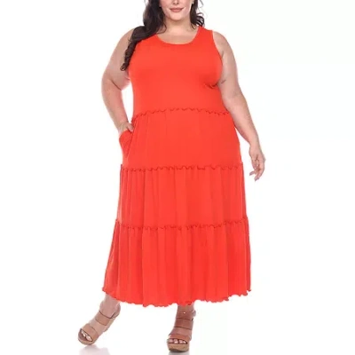 White Mark Womens Plus Sleeveless Midi Maxi Dress In Red